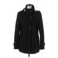 Calvin Klein Wool Coat: Mid-Length Black Solid Jackets & Outerwear - Women's Size 12