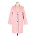 Zara Coat: Mid-Length Pink Print Jackets & Outerwear - Women's Size Medium