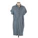 Sonoma Goods for Life Casual Dress - Shift Collared Short sleeves: Gray Marled Dresses - Women's Size Large