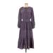 Tucker Casual Dress - A-Line Crew Neck 3/4 sleeves: Purple Dresses - New - Women's Size Small