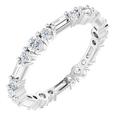 14K White 7/8 CTW Natural Diamond Eternity Band Size 5.5 123550:612:P