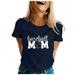 VBARHMQRT Summer Plus Size Tops for Women Dressy Women Fashion Baseball Mom Printed Round Neck Short Sleeve T Shirt Top Womens St Patricks Day Tops Summer Clothes for Women 2024 Vacation Trendy Sexy