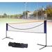 Portable 20FT Volleyball Tennis Net Adjustable Height Poles Badminton Net Set for Outdoor Sports W/ Carry Bag and Stand