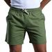Mens Cotton Linen Cargo Shorts Mens Golf Shorts Elastic Waist Flat Front Stretch Casual Dress Work Shorts Green XL