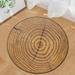 myvepuop Carpet Wood Grain Kids Play Round Carpet Home Area Rug Living Room Floor Yoga Mat G One Size