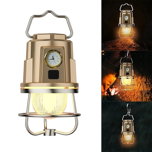 lanterna da campeggio ricaricabile luce per tenda portatile ricaricabile ipx4 accessorio di illuminazione esterna impermeabile per escursionismo pesca decorazione tenda da campeggio all'aperto 1pz