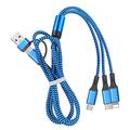 Cavo di ricarica multiplo 3,9 piedi Da USB A a Tipo C/Micro/IP 3 A Ricarica veloce Nylon intrecciato Duraturo 3 in 1 Per Macbook iPad Samsung Appendini per cellulare