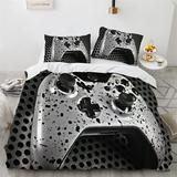 Vintage Gamepad Printed Bedding Bed Set Twin Full Queen King Size Game Controller Graphic Comforter Cover Sets -Soft Microfiber 1 Duvet Cover + 2 Pillow Cases Home Bedroom Decorations