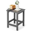 Costway 14 Patio Adirondack Side End Table HDPE Square Weather Resistant Garden Grey