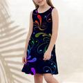 Girls' Casual Dress A Line Dress Tank Dress Sleeveless Graphic Floral 3D Printed Graphic Dresses Cute Casual Sweet Summer Spring Kids Sports Outdoor Daily Holiday Regular 1-pack