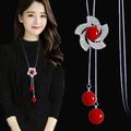 Korean Version Of Autumn And Winter Crystal Sweater Chain Necklace Wholesale High-end Women's Long Chain Versatile Tassel Pearl Pendant With Accessories