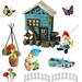 BangBangDa Miniature Fairy Garden Gnomes - Small Gnome Figurines & Accessories - Gnome House for Outdoor or Indoor Garden Decor(Set of 13)