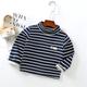 Kids Boys T shirt Tee Bear Stripe Long Sleeve Children Top Outdoor Fashion Daily Fall Winter Black and white stripes 7-13 Years