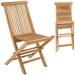 Costway 2 PCS Patio Folding Chair Teak High Back Dining Slatted Seat Portable Outdoor