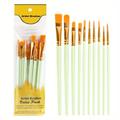 10pcs Professional Artist Paint Brushes Set - Perfect for Acrylic, Oil, Watercolor Canvas Painting - Ideal for Kids Professionals!