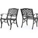 Afuera Living Aluminum Patio Dining Arm Chair in Shiny Copper (Set of 2)