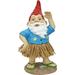 Garden Gnome Statue - Hawaiian Hank Grass Skirt Gnome - Outdoor Garden Gnomes - Funny Lawn Gnome Statues