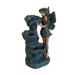 FOAUUH 7.7x4.7x14.2 Decorative 3 Tier Water Fountain with Fairy and LED Light for Indoor Tabletop and Outdoor