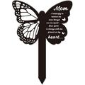 Butterfly Mom Garden Stake Memorial Remembrance Plaque Stake for Cemetery Acrylic Grave Stake Waterproof Sympathy Garden Stake