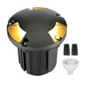 Gardenreet Landscape Well Lights AIF4 Brass LED Low Voltage In Ground Lights 12V Waterproof Garden Lights Wired 3 Way Turret for Outside Driveway Walkway Path with 5W 450LM 2700K MR16 Bulb