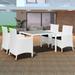 Irfora parcel SetFurniture Patio SetFurnitureRattan Cream White 5 Piece And Chairs Set Table And Poly Rattan Cream ChairLawn Balcony Poolside Furniture Vidaxl