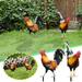 Zedker Acrylic Rooster Statues Outdoor Garden Statues Acrylic Chicken Decor Garden Sculptures & Statues Chicken Ornaments Yard Art for Backyard Patio Lawn Decorations