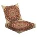 2-Piece Deep Seating Cushion Set abstract circular pattern arabesques Outdoor Chair Solid Rectangle Patio Cushion Set