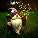 Joint Honglin Resin Gnome EC36 Statue Outdoor Decor Waterproof Firework Solar LED Lights Gnome Garden Sculpture Decorations for Outside Lawn Patio Yard Ornament Gifts (Gnome)