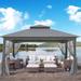 INTER HUT 13x11 Metal Patio Gazebo Outdoor Gazebo Canopy Tent for Backyard with Mesh Privacy Curtains