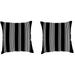 Jordan Manufacturing 16 x 16 Reeder Black Stripe Square Outdoor Throw Pillow (2 Pack)