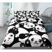 Panda 3D Digital Printing Bedding Set Single Duvet Cover Set 3D Bedding Digital Printing Comforter Set and Pillow Covers Home Breathable Textiles- Do Not Fade