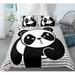 Panda 3D Digital Printing Bedding Set Single Duvet Cover Set 3D Bedding Digital Printing Comforter Set and Pillow Covers Home Breathable Textiles- Do Not Fade