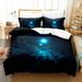 Starry Sky Duvet Cover Sets Galaxy Bedding Set Style Sky Themed Comforter Cover Night Scene Quilt Cover for Kids Girls Children 1 Duvet Cover with 2 Pillow Cases(No Comforter)