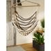 Fringed Blue & Cream Ticking Stripe Hammock Chair