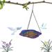 WeowiYief Hanging Bird Feeder Bird Feeder Hanging For Garden Yard Outside Hanging Bird Feeder Tray - Metal Mesh Platform Feeders For Birds Hummingbird Feeders for Outdoors