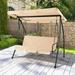 Laijoy Outdoor Swing Chair Glider Patio Hammock Converting Flatbed w/ Adjustable Canopy