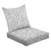 2-Piece Deep Seating Cushion Set Black white pattern abstract waves Outdoor Chair Solid Rectangle Patio Cushion Set