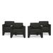 Afuera Living Contemporary Outdoor Aluminum Club Chairs in Black