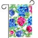 Welcome Floral Spring Garden Flag Roses Rustic Wooden Background Flags Double Sided Outdoor House Yard Flag for Farmhouse Lawn