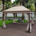 Direct Wicker 11x 11Ft Outdoor Pop Up Gazebo Canopy With Removable Zipper Netting Suitable For Patio Backyard Garden Camping Area