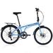 24 Inch Folding Bike Folding Bicycle with 7 Speed Transmission System & Dual Disc Brake Aluminum Frame Foldable Bike for Adults Travel Commuting Fitness Blue