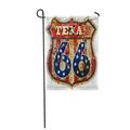 KDAGR Red Famous Route Sixty Six Road Sign Texas Retro Garden Flag Decorative Flag House Banner 28x40 inch