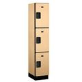 Salsbury 23168MAP Extra Wide Designer Wood Locker Triple Tier - 1 Wide - 6 Feet High - 18 Inches Deep - Maple - Each