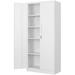 LLBIULife Metal Cabinet with Lock 71 White Garage Cabinet with 2 Doors and 5 Adjustable Shelves Steel Locking Cabinets Tall Tool Cabinet Lockable File Cabinet for Home Office Pa