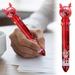 10 Colors Christmas Themed Ballpoint Pens Colorful Retractable Push Ballpoint Pens Cute Multifunctional Marker Pens Birthday Stationery Gifts for Kids Teens Students Children 1Ml Gel Pens Medium Point