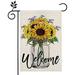 4th of July Garden Flag Welcome Flowers Memorial Day American Flags Vertical Double Sided Fourth of July Independence Day Yard