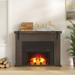 LIGHTINN Simple & Stylish Fireplace Cabinet with Retro Atmospheres 26 inch Electric Fireplace with Remote Control