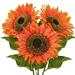 3 PCS Sunflowers Artificial Flowers 26 Long Stem 8 Large Flower Heads Fake Sunflower Decor Floral Arrangements Floral Picks Orange