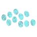 10PCS Flat Turquoise Stones Oval Glossy Appearance DIY Jewelry Stone Flat Turquoise for Earrings Bracelet PendantPeacock Blue 12x16mm(WxL)