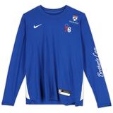 Philadelphia 76ers Team-Issued Blue and White Long Sleeve Shirt from the 2023-24 NBA Season